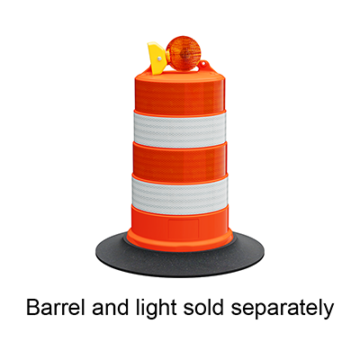 Traffic barrel tire ring in use, barrel and light sold separately