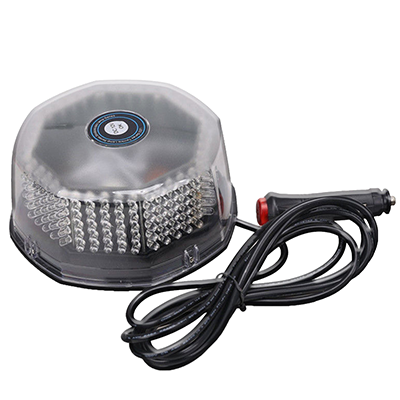 Foxfire magnetic amber flashing strobe vehicle beacon and cord with light off.