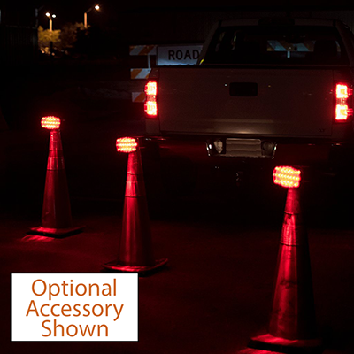 Foxfire portable magnetic led signal light 4-pack w/case - 3 red lights in use during night time eac