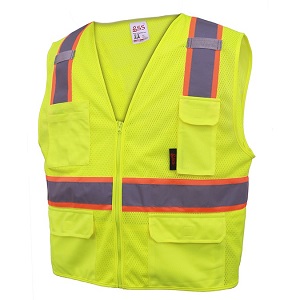 Class 2 Multi Purpose Mesh Two Tone Vest - Yellow