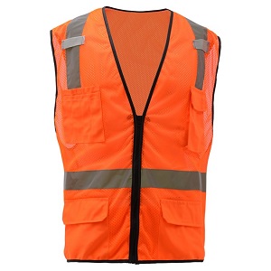 Premium Class 2 Multi Purpose Mesh Safety Vest - Orange