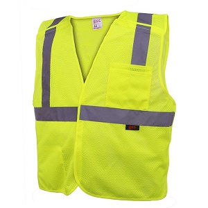 Class 2, 5 Point Breakaway Vest - Lime