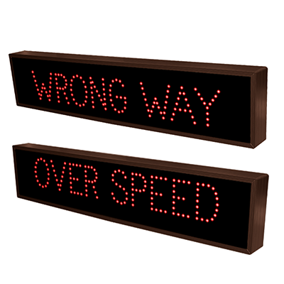 OVER SPEED | WRONG WAY LED Sign