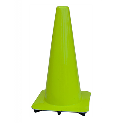 18" All Lime Green Traffic Cones - 3 lbs (case of 20 cones)