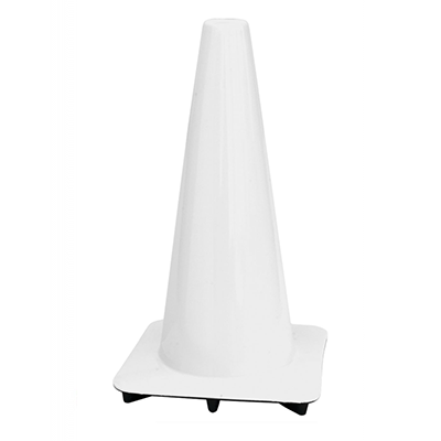 18" All White Traffic Cones - 3 lbs (case of 20 cones)