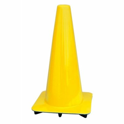 18" All Yellow Traffic Cones - 3 lbs (case of 20 cones)