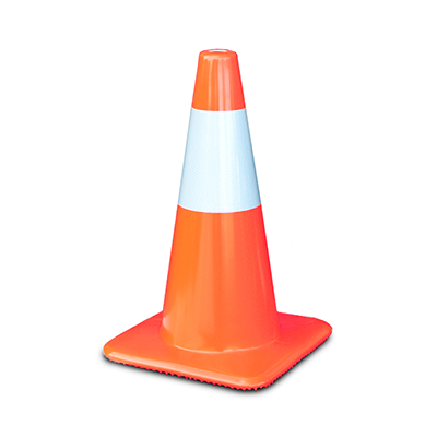 28" All Orange Traffic Cones (6" Reflective Collar) - 7 lbs