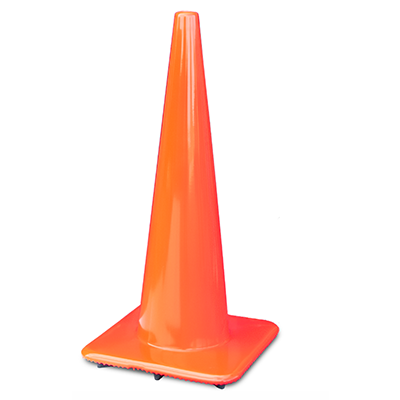 28" All Orange Slimline Traffic Cones - 7 lb (Case of 8)