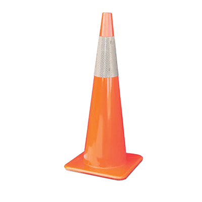 36" All Orange Traffic Cones (6" Reflective Collar) - 10 lb