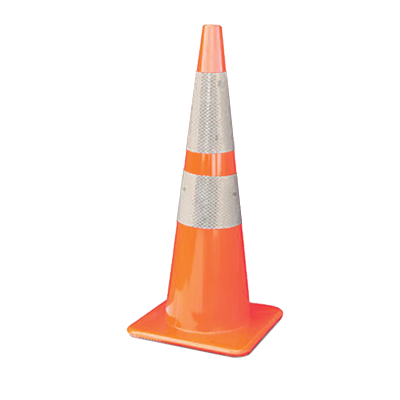 36" All Orange Traffic Cones (4" & 6" Collars)