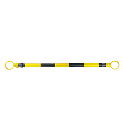 Retractable Traffic Cone Bar (Adjusts from 4' to 7') - Reflective Black & Yellow