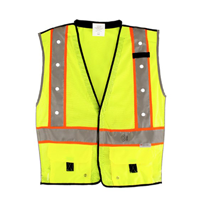 Class 2 Rechargeable LED Flashing Vest - Yellow