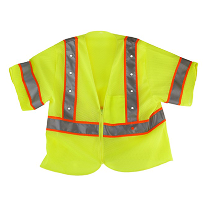 Class 3 Rechargeable LED Flashing Vest - Yellow