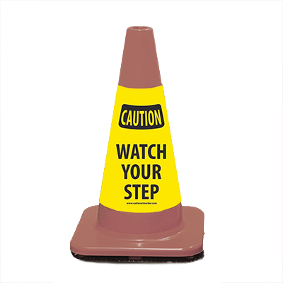 Poly Cone Sign Sleeves - CAUTION WATCH YOUR STEP