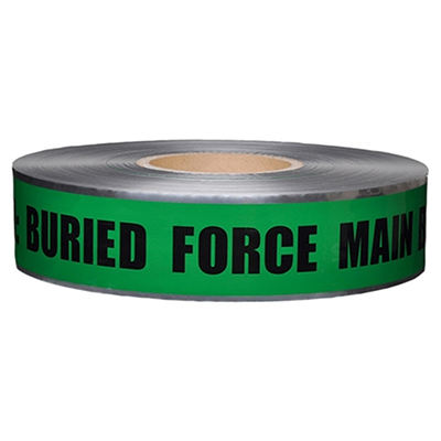 Underground Detectable Tape - Buried Force Main Line (Green)