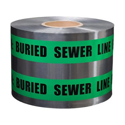 Underground Detectable Tape - Sewer Line Below (Green)