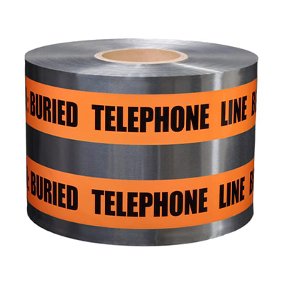 Underground Detectable Tape Telephone Line Below (Orange)