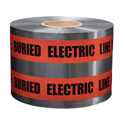 Underground Detectable Tape Electric Line Below (Red)