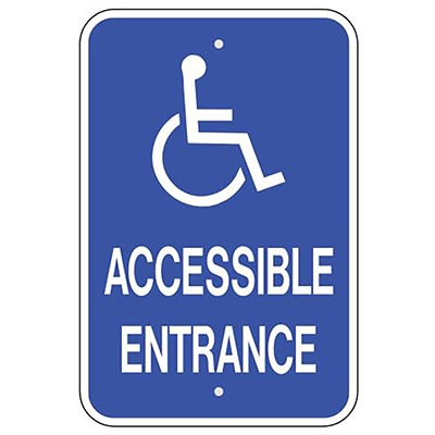 Aluminum Handicapped Accessible Entrance Sign