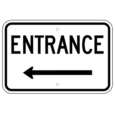 Aluminum Entrance Left Sign