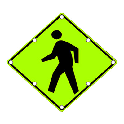 Solar Powered Flashing LED Pedestrian Crossing Sign