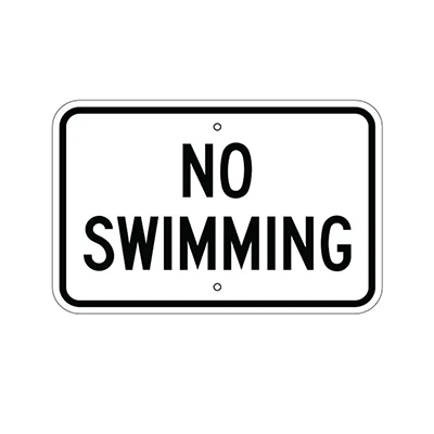 Aluminum No Swimming Sign