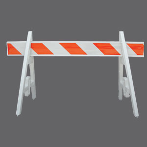 A-frame Barricade, 2 Legs And 1 I-beam Board-trafficsafetywarehouse.com