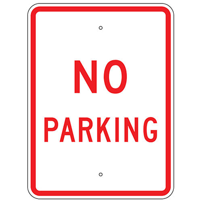 Aluminum No Parking Sign