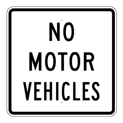 24" x 24" Aluminum NO MOTOR VEHICLES Sign (R5-3)