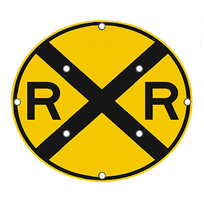 Solar Powered Flashing LED Railroad Crossing Warning Sign 30