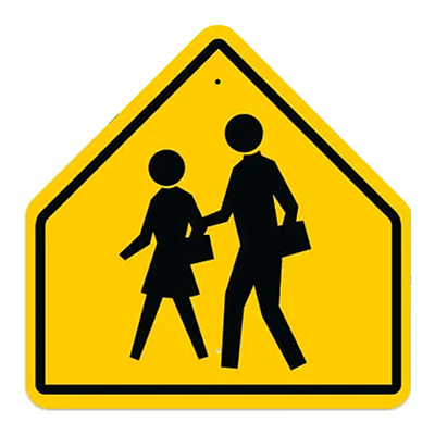 Aluminum School Crossing (Symbol) Sign (S1-1)