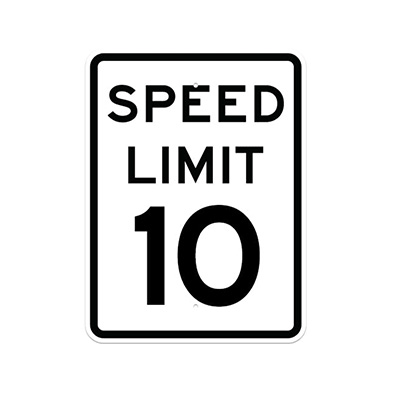 Aluminum SPEED LIMIT 10 Sign (R2-1)