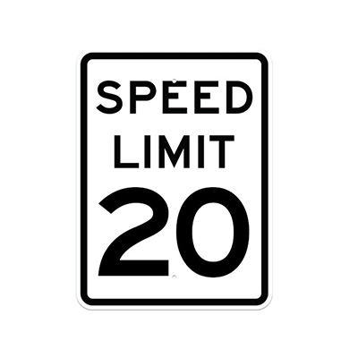 Aluminum SPEED LIMIT 20 Sign (R2-1)