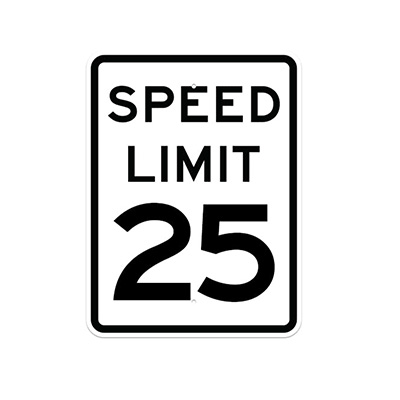 Aluminum SPEED LIMIT 25 Sign (R2-1)