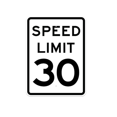 Aluminum SPEED LIMIT 30 Sign (R2-1)