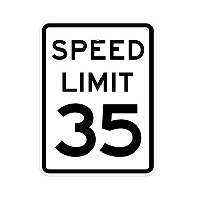 Aluminum SPEED LIMIT 35 Sign (R2-1)