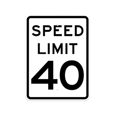 Aluminum SPEED LIMIT 40 Sign (R2-1)