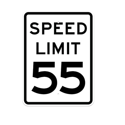 Aluminum SPEED LIMIT 55 Sign (R2-1)