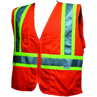 Class 2 Orange Safety Vest - 15 Count