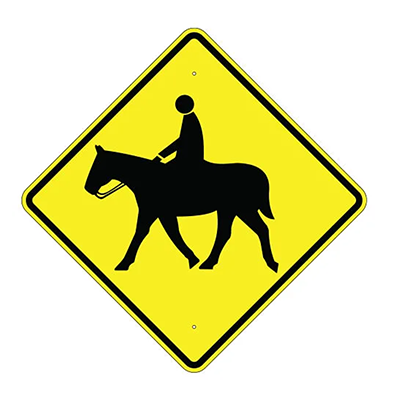 Aluminum Equestrian Crossing Symbol Sign (W11-7)