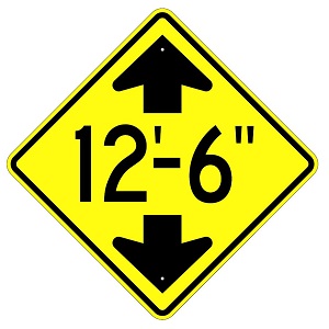 Aluminum Clearance Sign (W12-2)