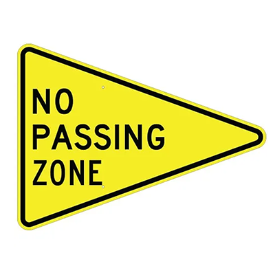 Aluminum No Passing Zone Sign (W14-3)