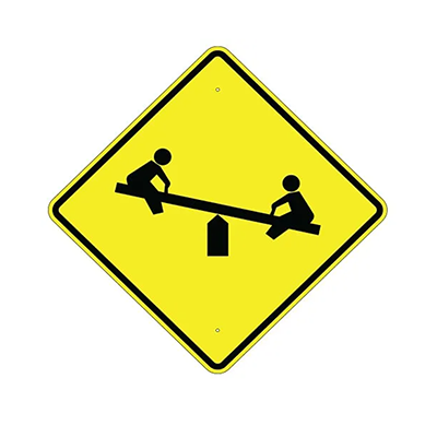 Aluminum Playground Symbol Sign (W15-1S)