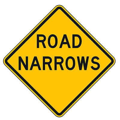 Aluminum Road Narrows Sign (W5-1)