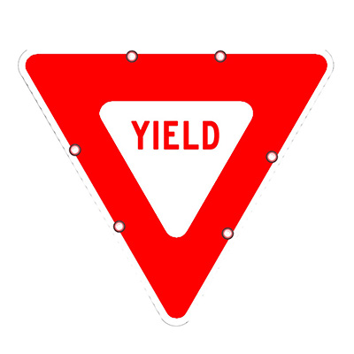 Solar Powered Flashing LED Yield Sign