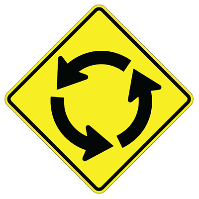 Aluminum Circular Intersection Symbol Sign (W2-6)