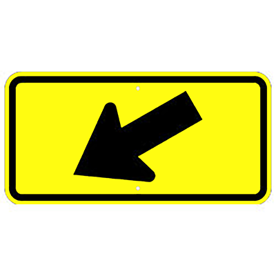 Aluminum Diagonal Arrow Sign - Left (W16-7A)