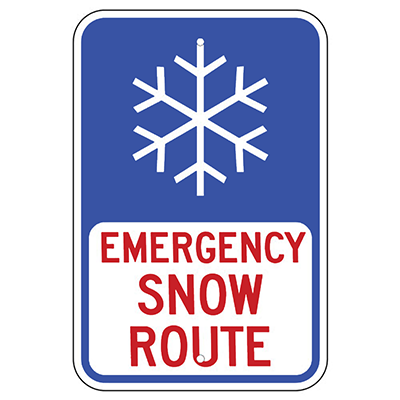 Aluminum Emergency Snow Route (Symbol) Sign