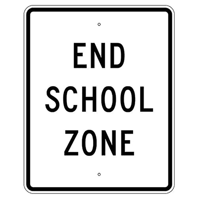 Aluminum End School Zone Sign (S5-2)