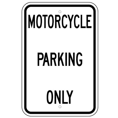 Aluminum Motorcycle Parking Only Sign